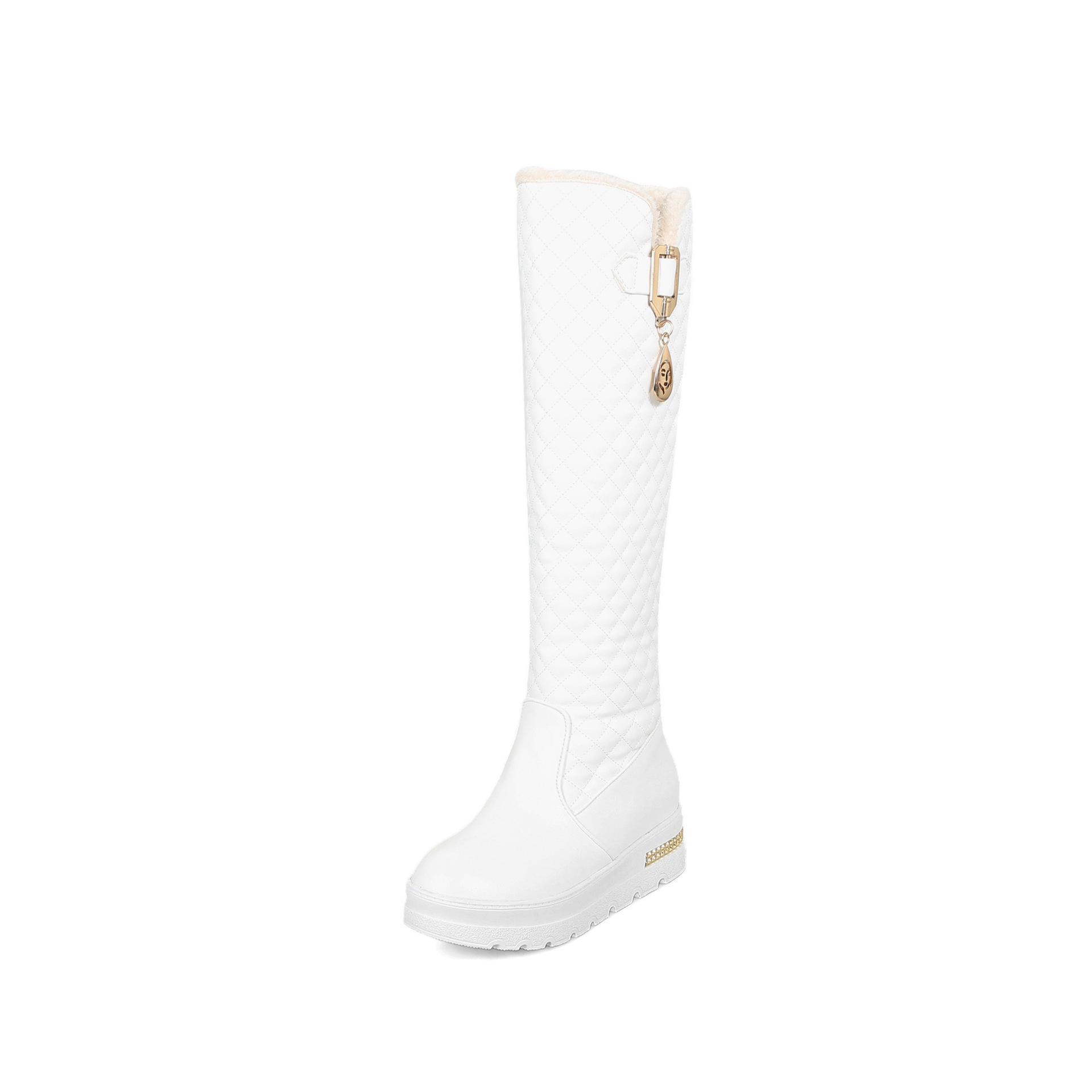 Metal Decoration High Leg Boot Large Size Mid Heel - Image 4