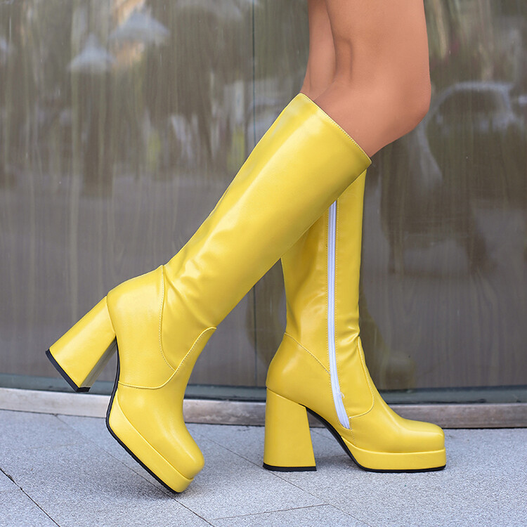 Fashionable High Heel Platform Tall Boots For Women Plus Size - Image 3