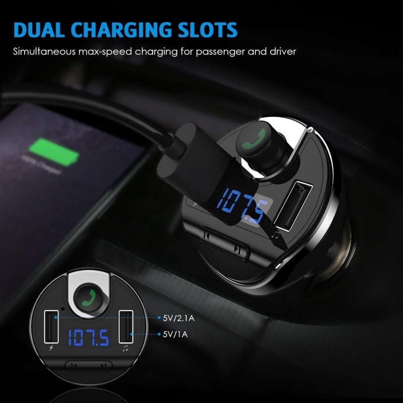 Car Bluetooth T20 Hands-free FM Transmitter MP3 Player Phone Charger - Image 6