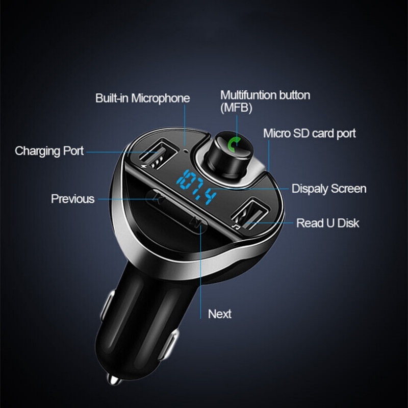 Car Bluetooth T20 Hands-free FM Transmitter MP3 Player Phone Charger - Image 9