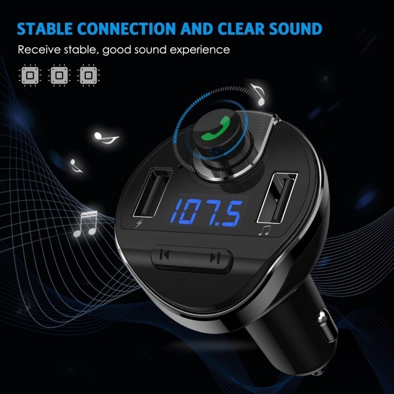 Car Bluetooth T20 Hands-free FM Transmitter MP3 Player Phone Charger - Image 10