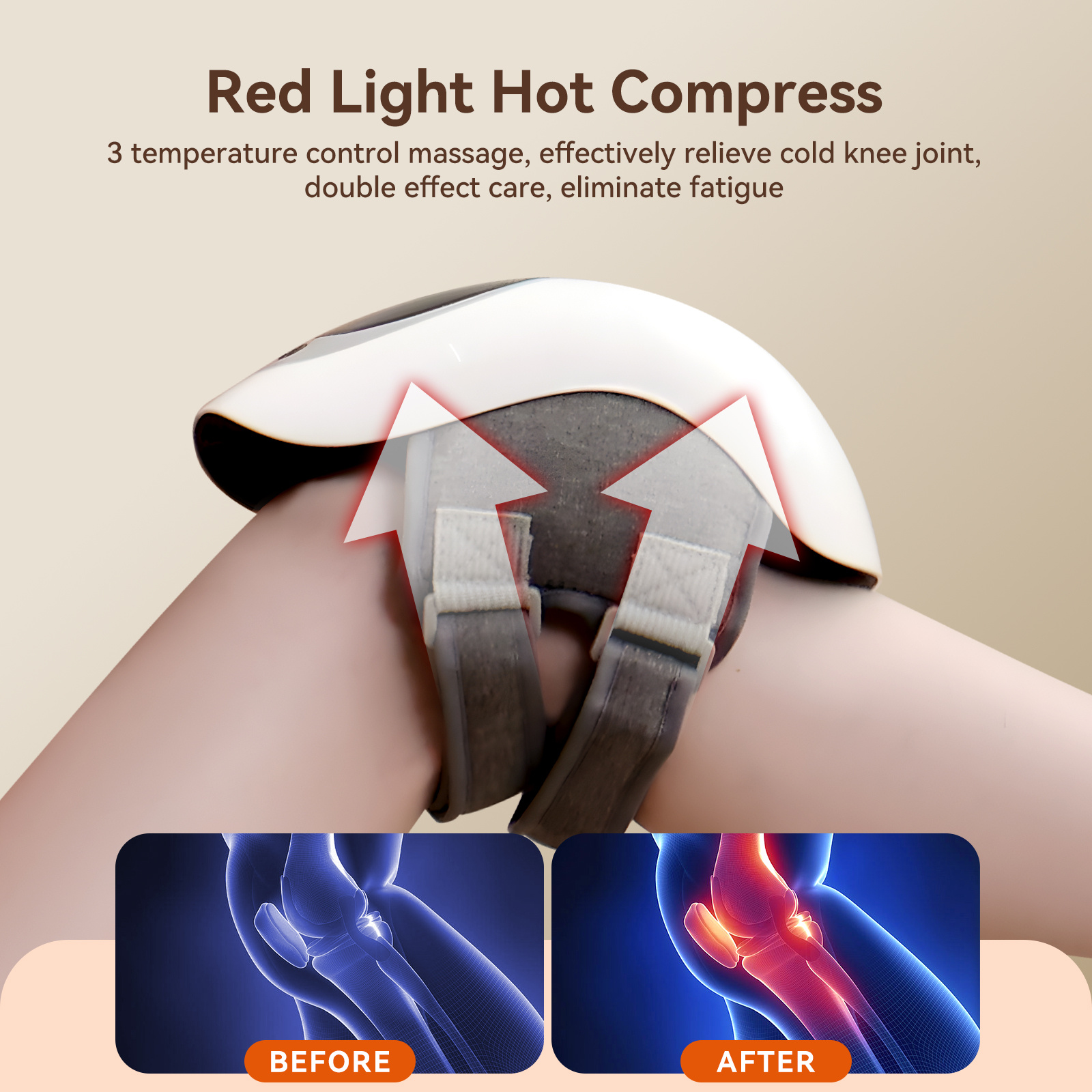 Wireless Knee Massager With LED, Heat & Vibration Pain Relief & Portable - Image 2