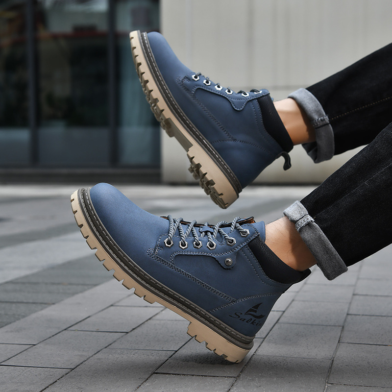 Men's Mid-Top Autumn British Style Worker Boot - Image 5