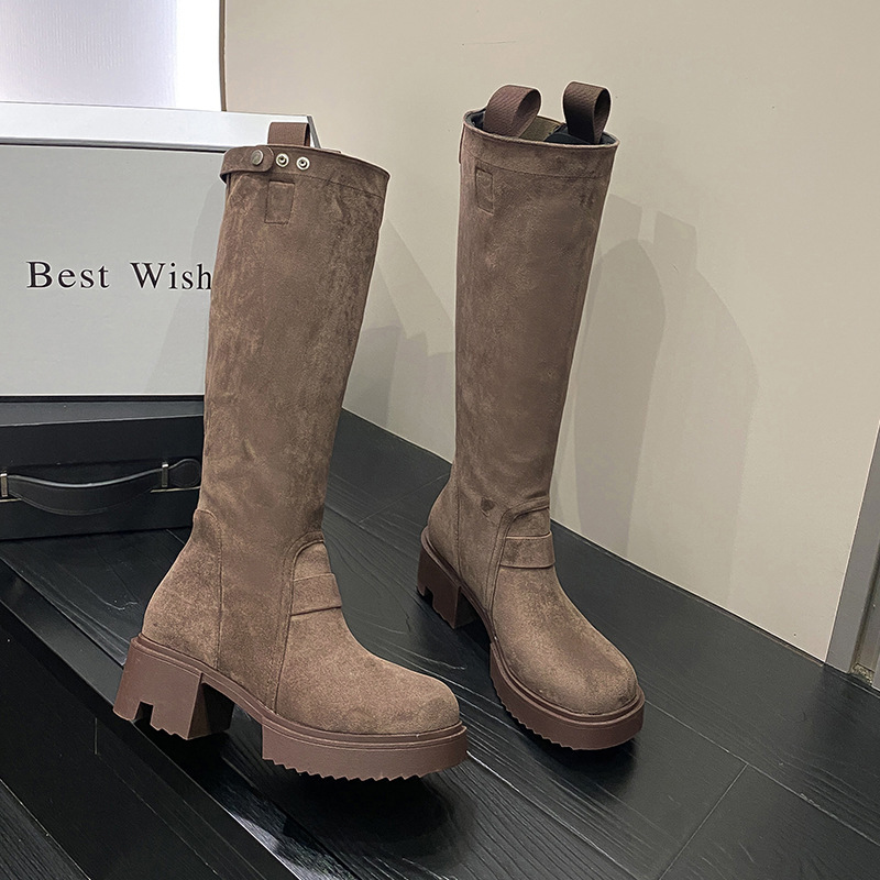 Chunky Heel Platform Long Boots Summer Boots For Women - Image 6