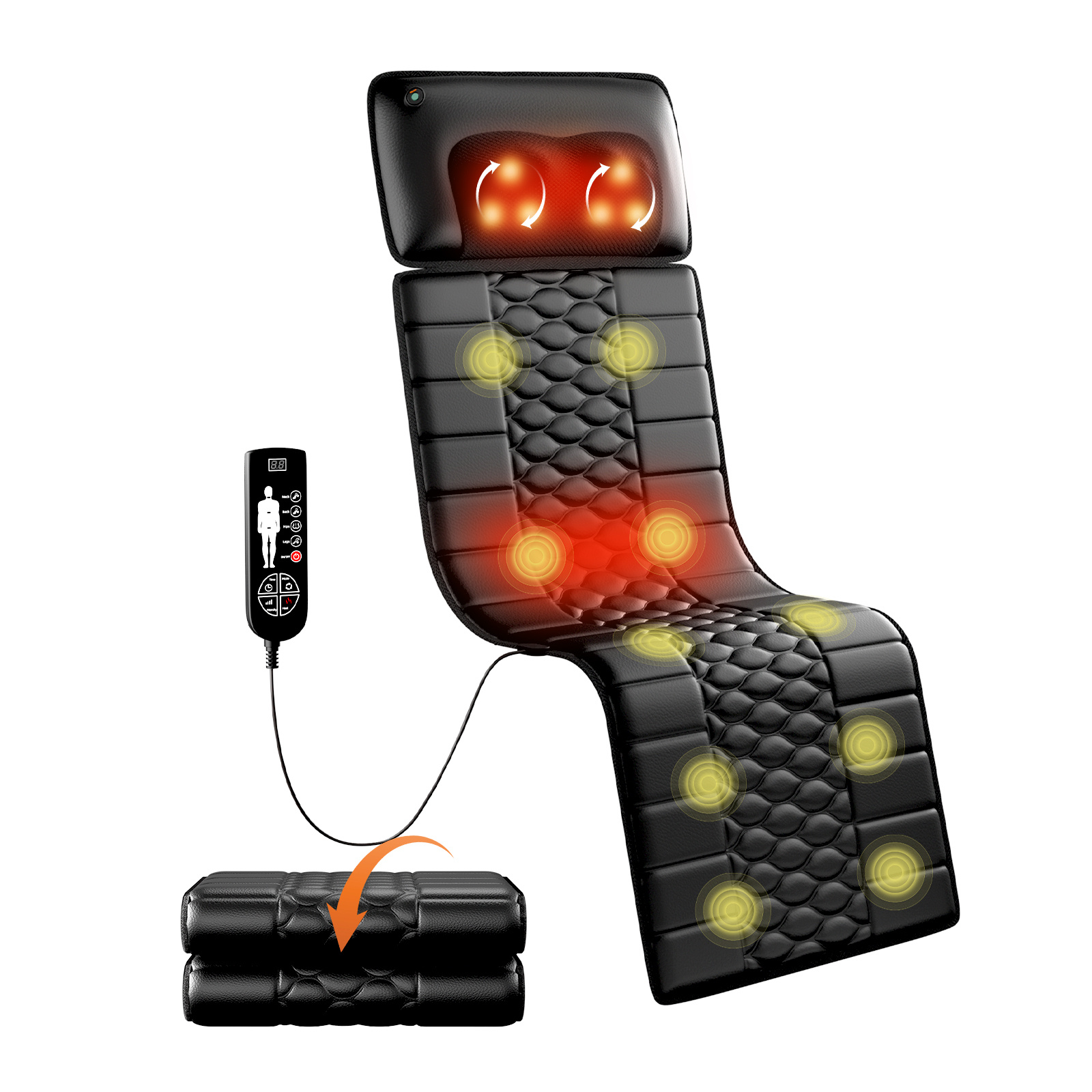 Amazon Restricted Products Foldable Massage Mattress Controller With Smart Heating And Timer, Perfect For Full-body Relaxation At Home, Portable And Convenient For Home Use - Image 7