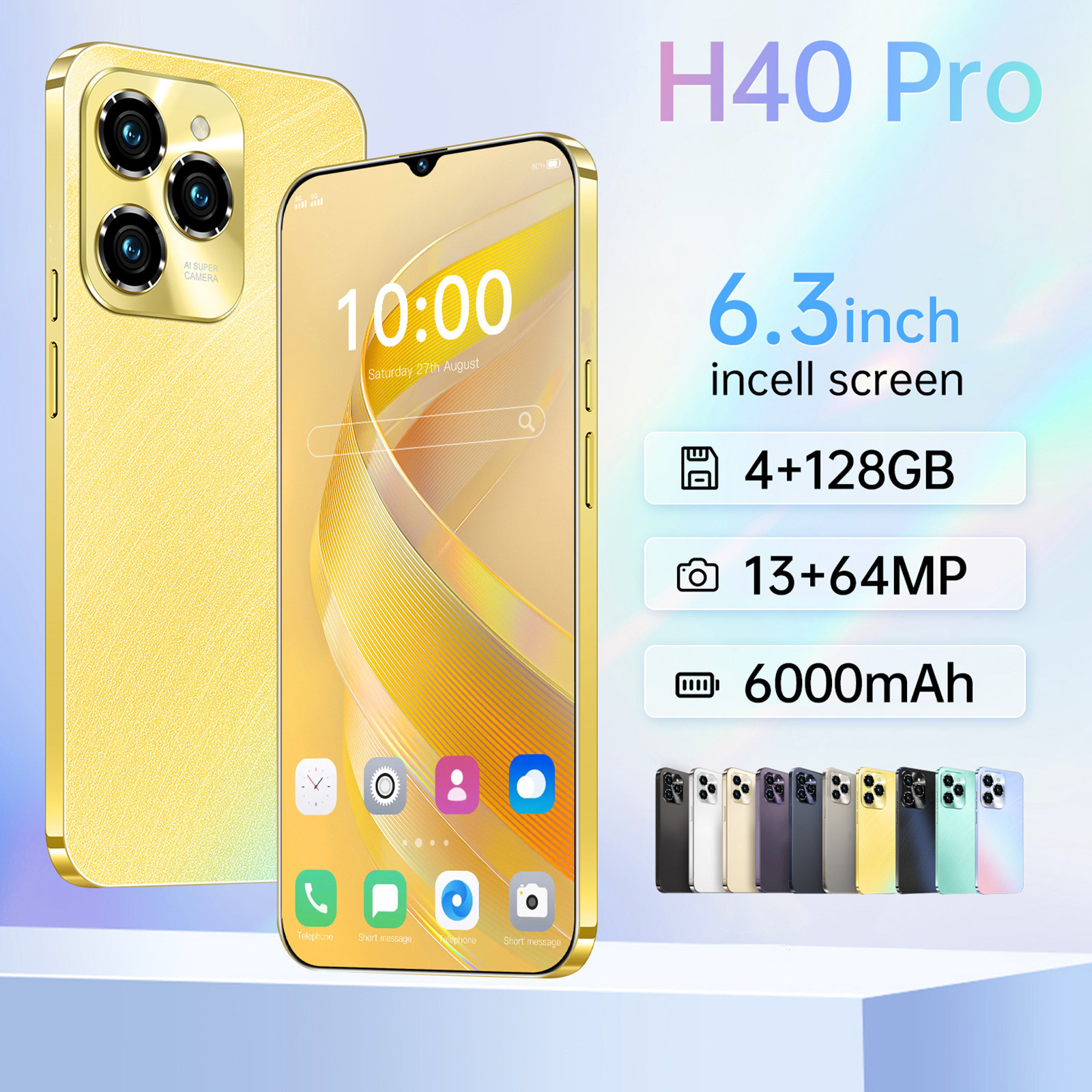 6.3inch HOT40 Unlocked Phone Dual SIM 4G Phone, Android Smartphone 4GB 128GB Rom - Image 8