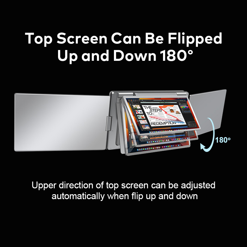 Portable Triple-screen Display Connect Three Screens With A Single Cable Laptop Secondary Display Monitor - Image 7